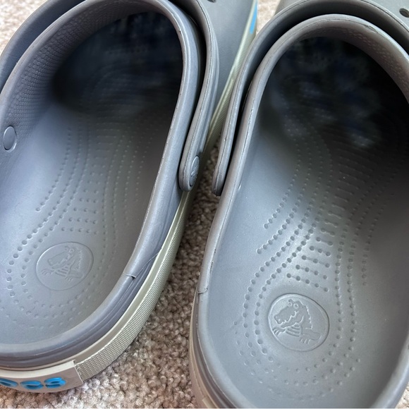 Crocs Crocband Clogs Mens Size 11 Dark Grey Blue Sporty Comfort Sandals Shoes - Picture 6 of 10
